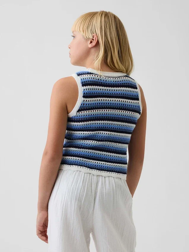 Gehaakte gestreepte tanktop voor kinderen
