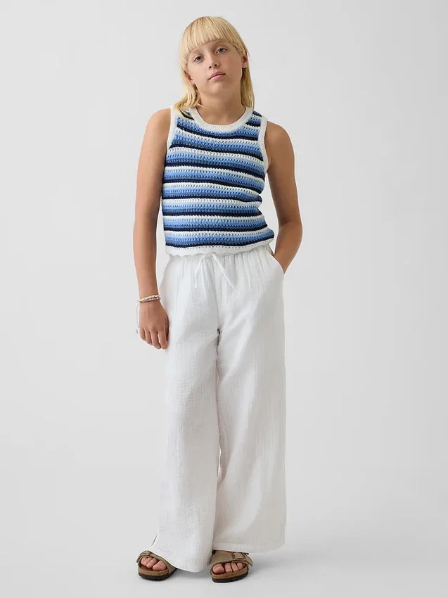 Gehaakte gestreepte tanktop voor kinderen