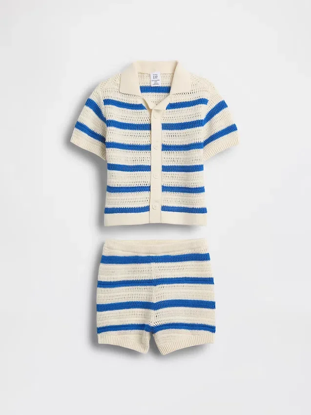 Gehakte gestreepte set voor baby’s