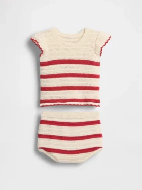 Gehakte gestreepte set voor baby’s