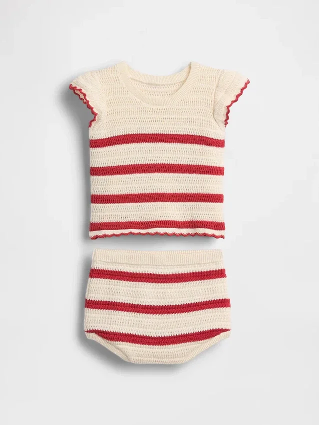 Gehakte gestreepte set voor baby’s