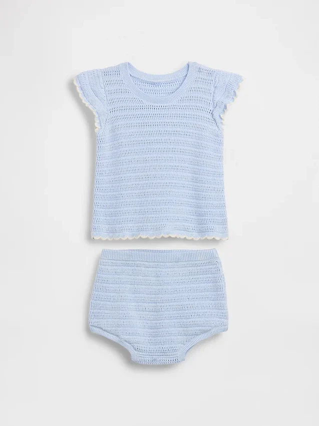 Gehakte gestreepte set voor baby’s