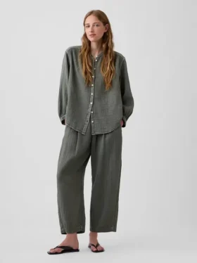 Gemakkelijke broek van katoenen gaas