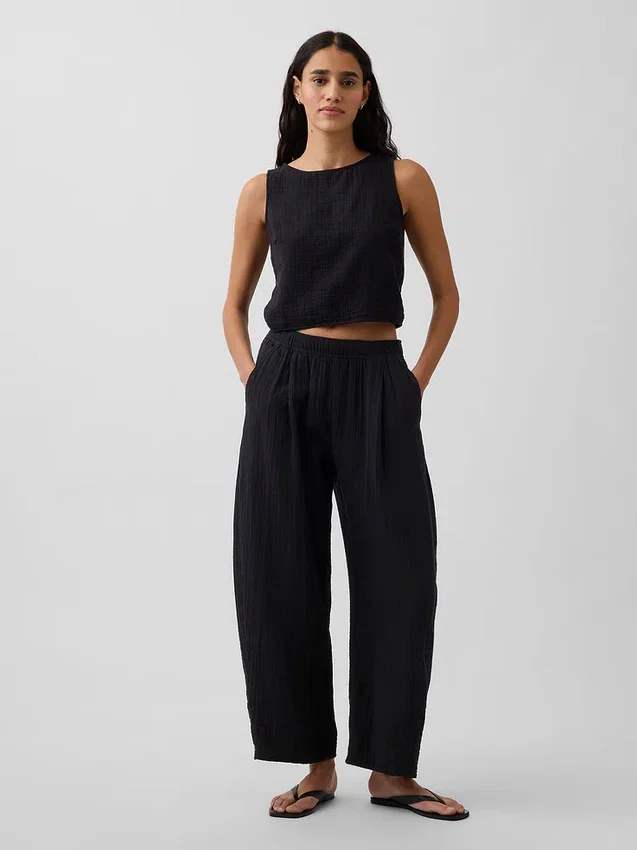Gemakkelijke broek van katoenen gaas