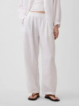 Gemakkelijke broek van katoenen gaas