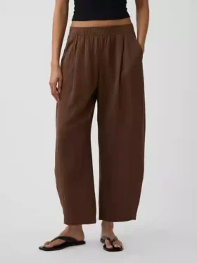 Gemakkelijke broek van katoenen gaas