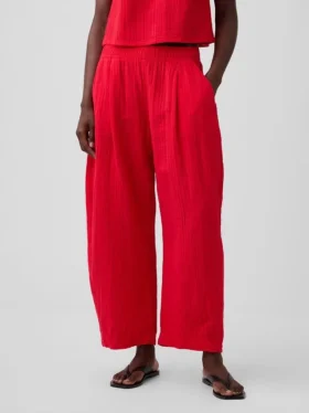 Gemakkelijke broek van katoenen gaas