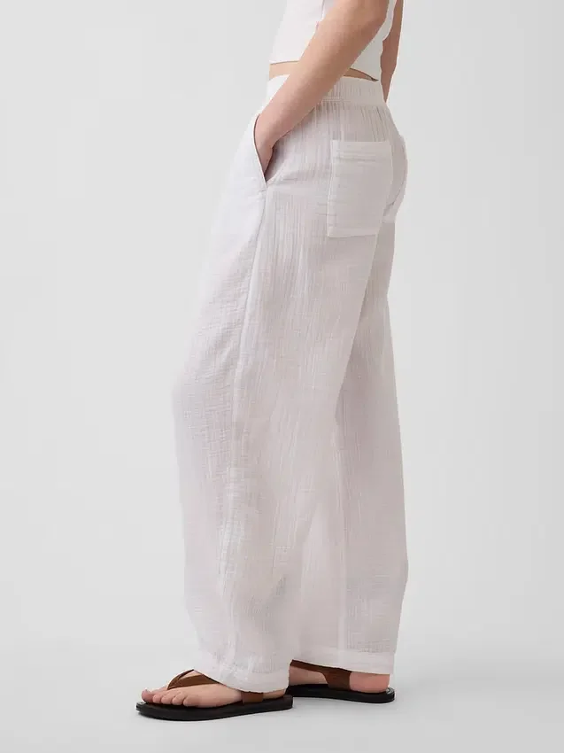 Gemakkelijke broek van katoenen gaas
