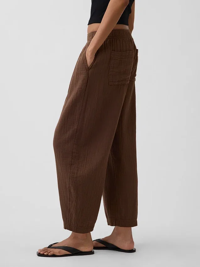 Gemakkelijke broek van katoenen gaas