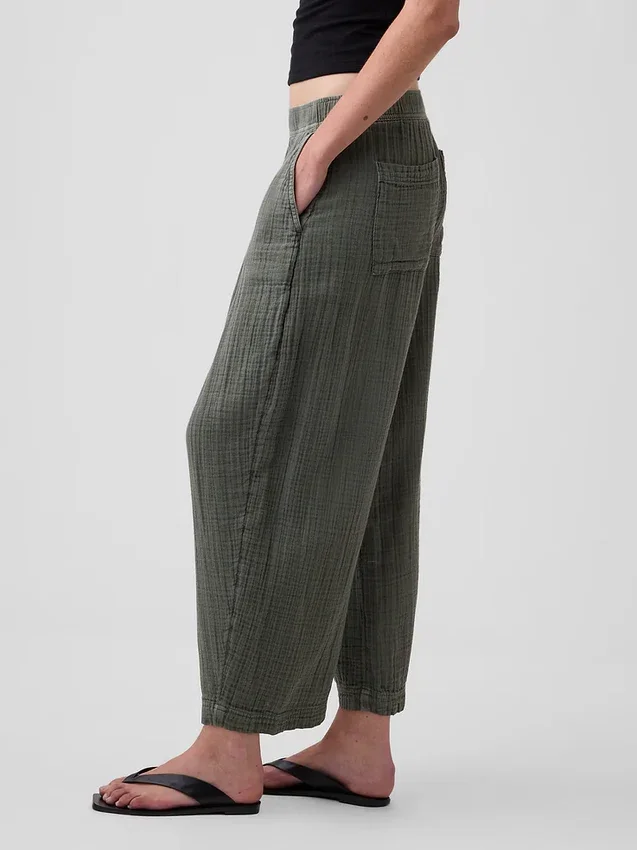 Gemakkelijke broek van katoenen gaas