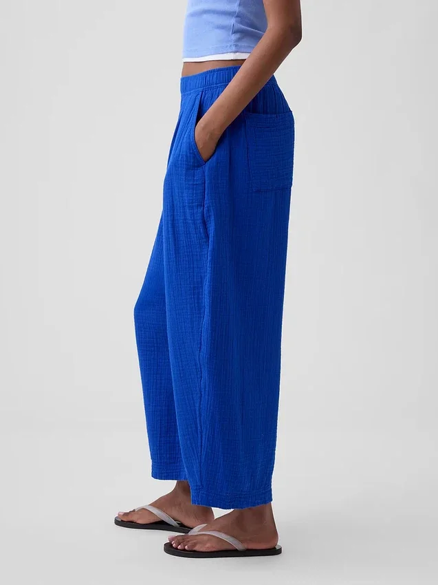 Gemakkelijke broek van katoenen gaas