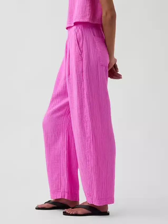 Gemakkelijke broek van katoenen gaas