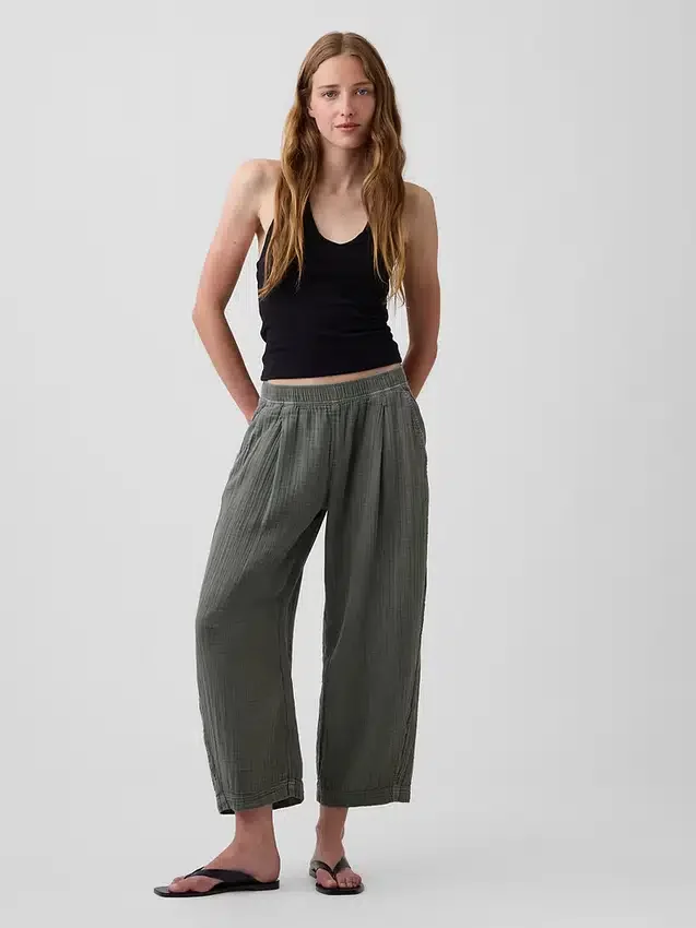 Gemakkelijke broek van katoenen gaas