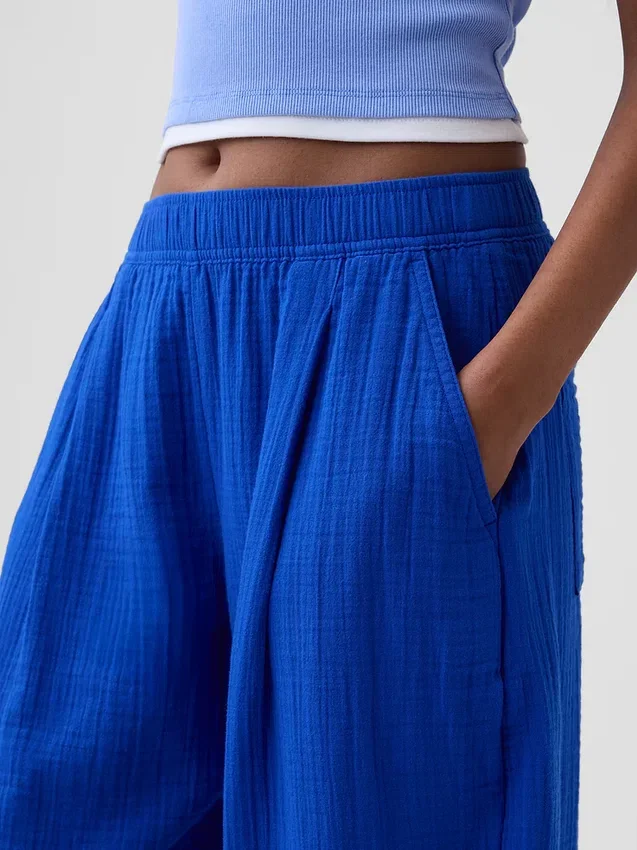 Gemakkelijke broek van katoenen gaas