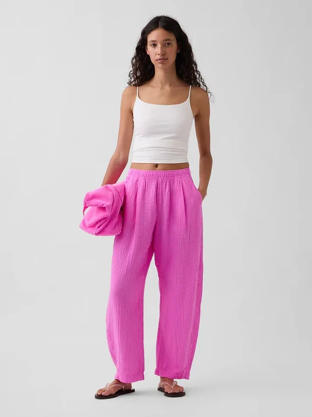 Gemakkelijke broek van katoenen gaas