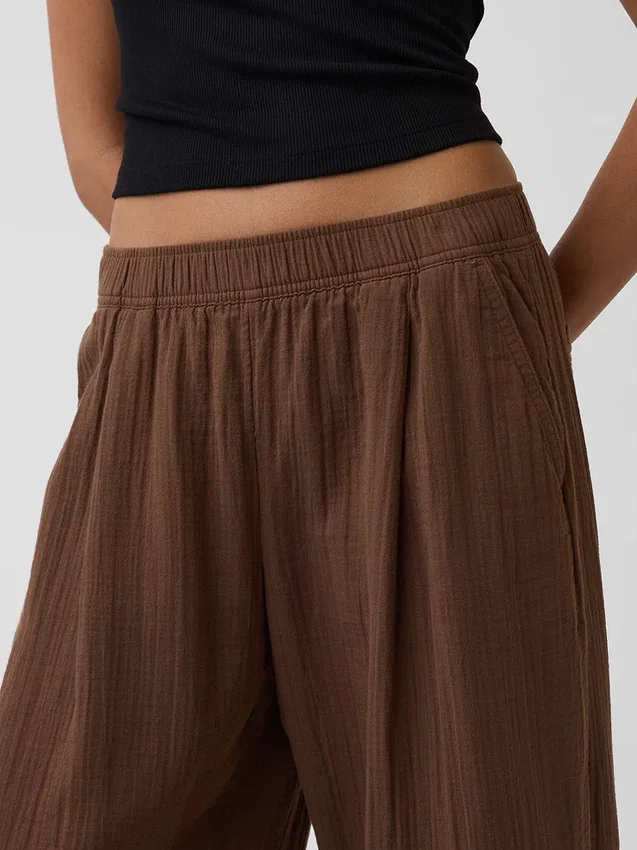 Gemakkelijke broek van katoenen gaas