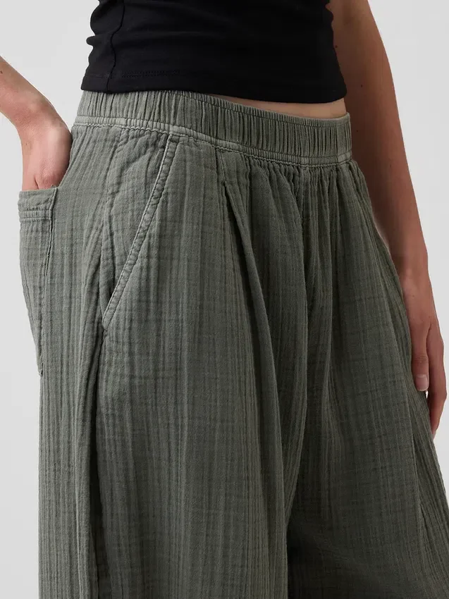 Gemakkelijke broek van katoenen gaas