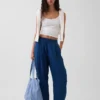 Gemakkelijke broek van katoenen gaasdenim