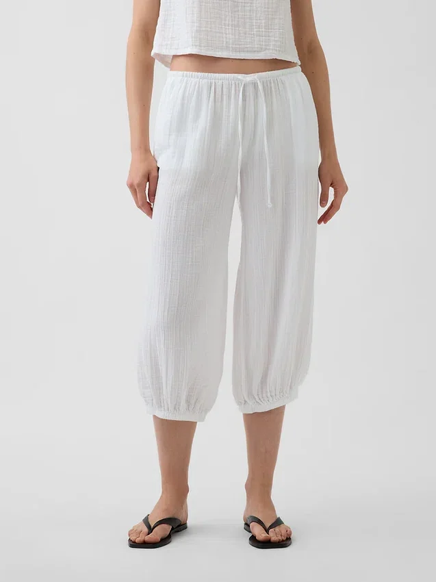 Gemakkelijke culottebroek van katoenen gaas