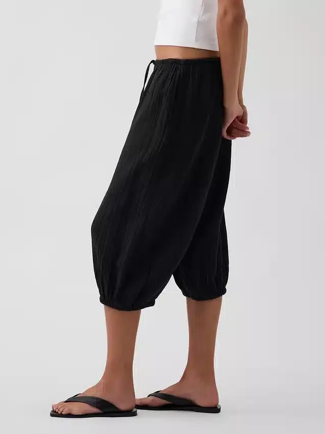 Gemakkelijke culottebroek van katoenen gaas