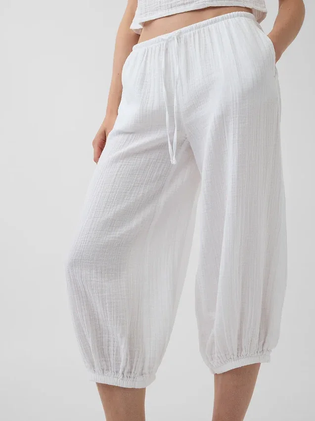 Gemakkelijke culottebroek van katoenen gaas