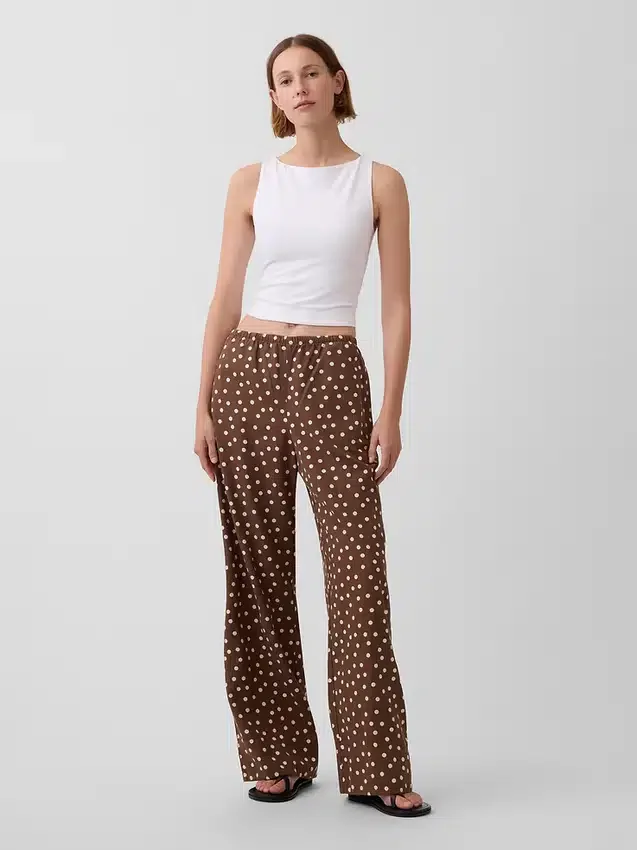 Gemakkelijke wijde pijpen-broek van linnenmix