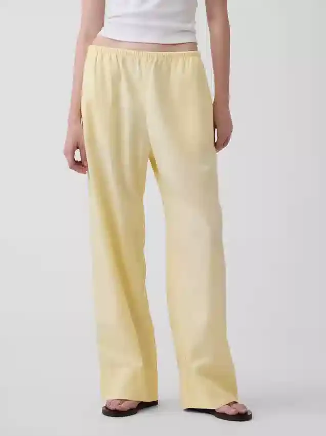 Gemakkelijke wijde pijpen-broek van linnenmix