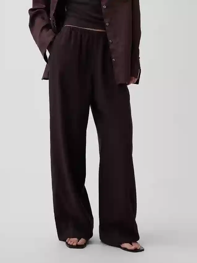 Gemakkelijke wijde pijpen-broek van linnenmix