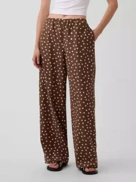 Gemakkelijke wijde pijpen-broek van linnenmix