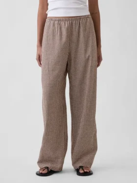 Gemakkelijke wijde pijpen-broek van linnenmix
