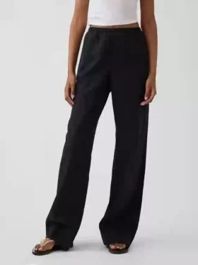 Gemakkelijke wijde pijpen-broek van linnenmix