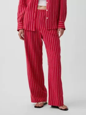 Gemakkelijke wijde pijpen-broek van linnenmix