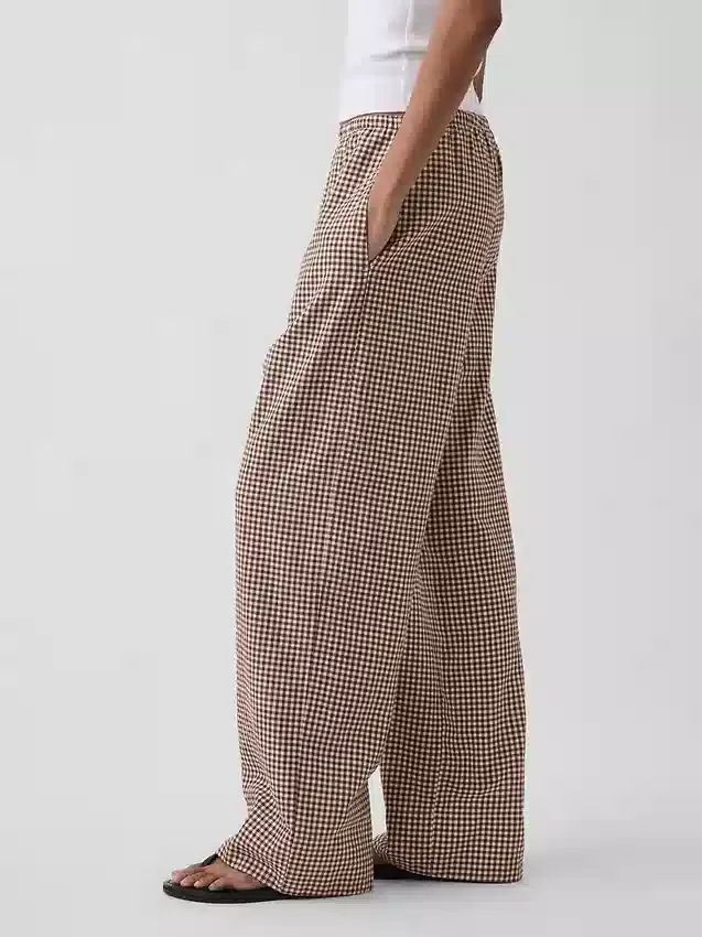 Gemakkelijke wijde pijpen-broek van linnenmix