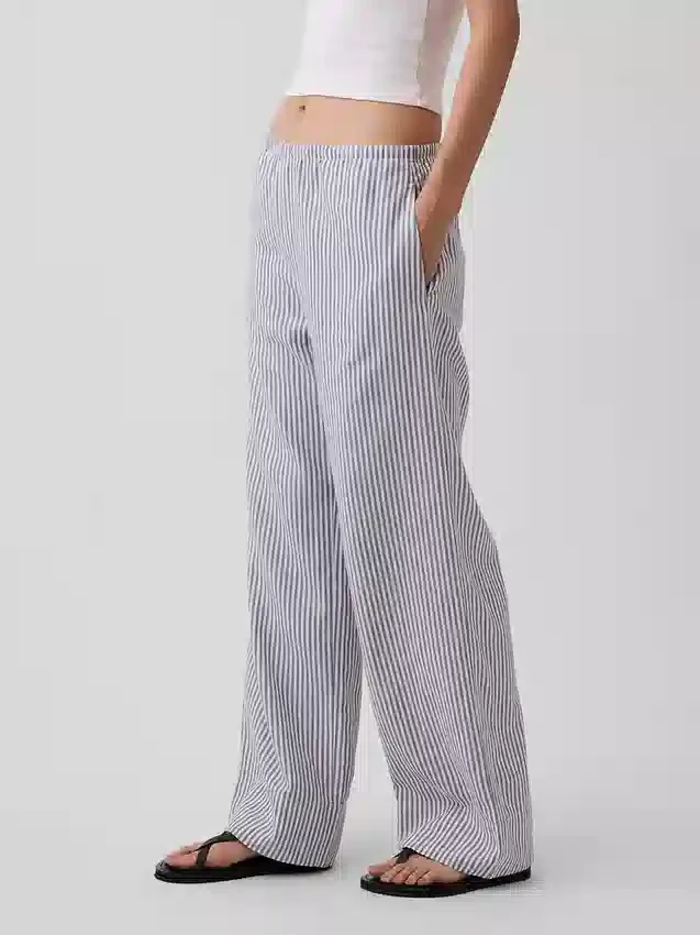 Gemakkelijke wijde pijpen-broek van linnenmix
