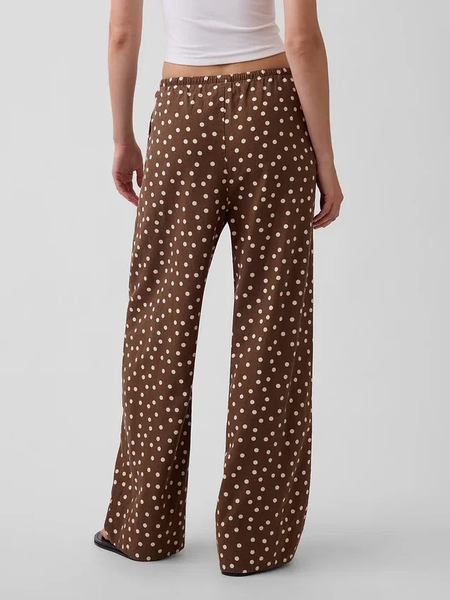 Gemakkelijke wijde pijpen-broek van linnenmix