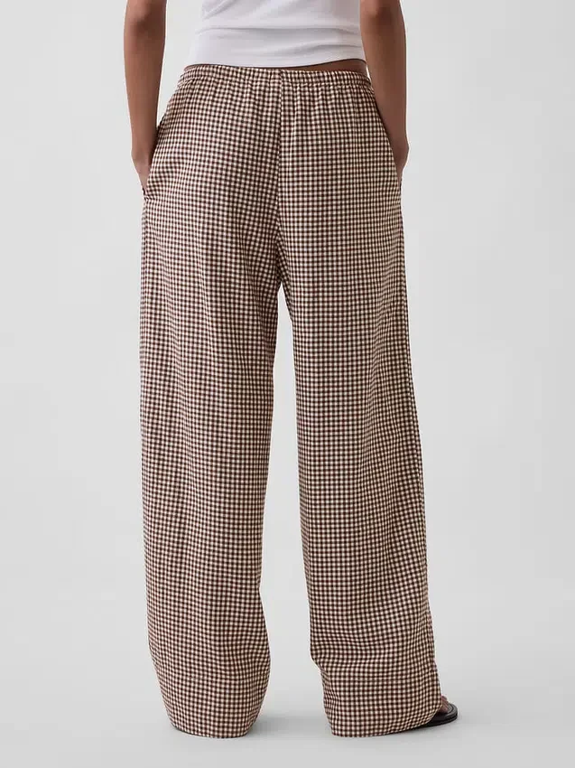 Gemakkelijke wijde pijpen-broek van linnenmix