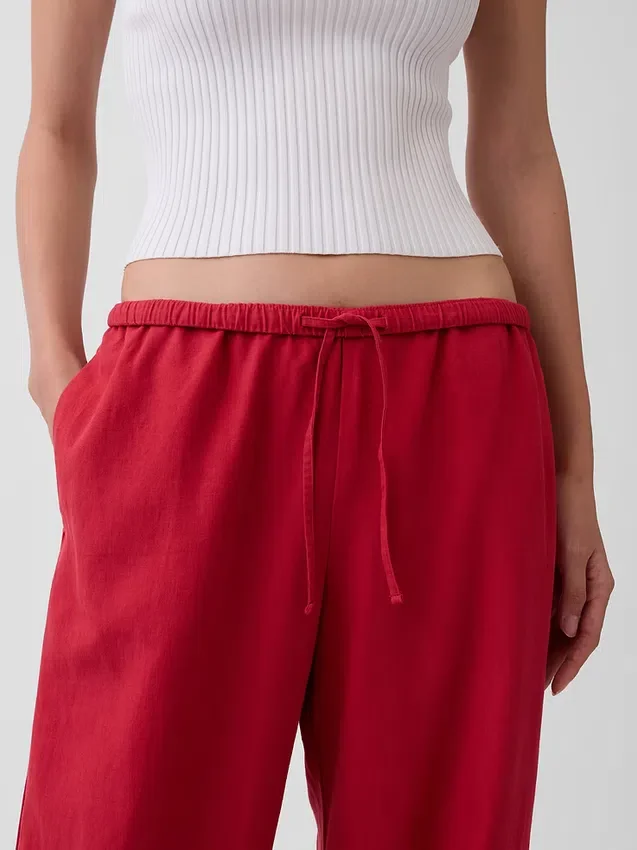 Gemakkelijke wijde pijpen-broek van linnenmix