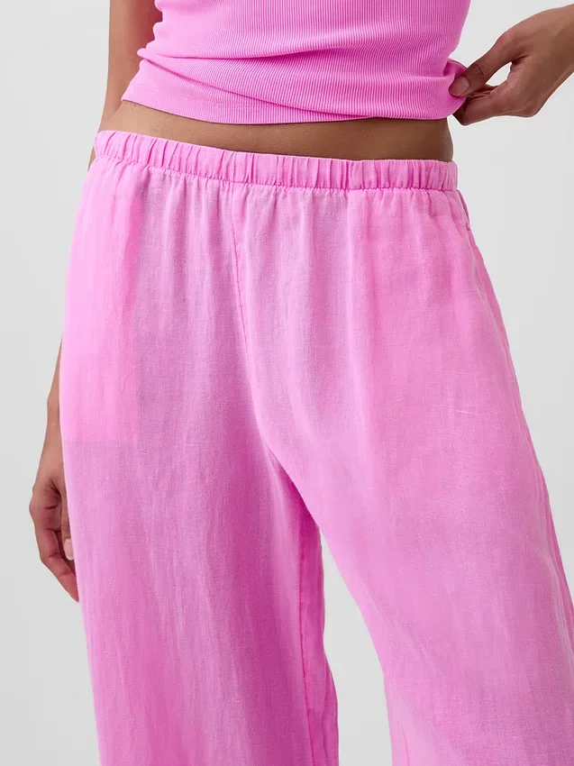 Gemakkelijke wijde pijpen-broek van linnenmix