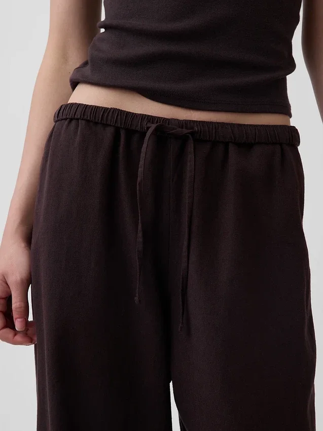 Gemakkelijke wijde pijpen-broek van linnenmix