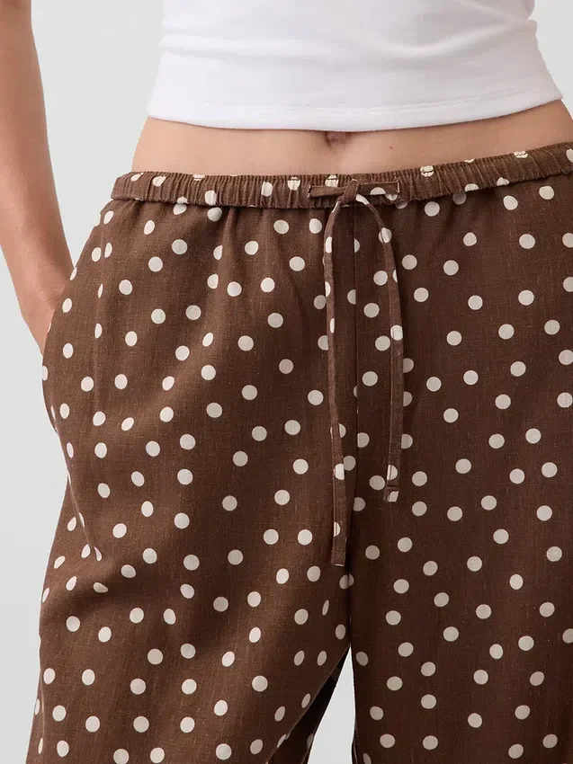 Gemakkelijke wijde pijpen-broek van linnenmix