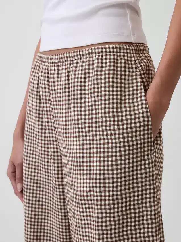 Gemakkelijke wijde pijpen-broek van linnenmix