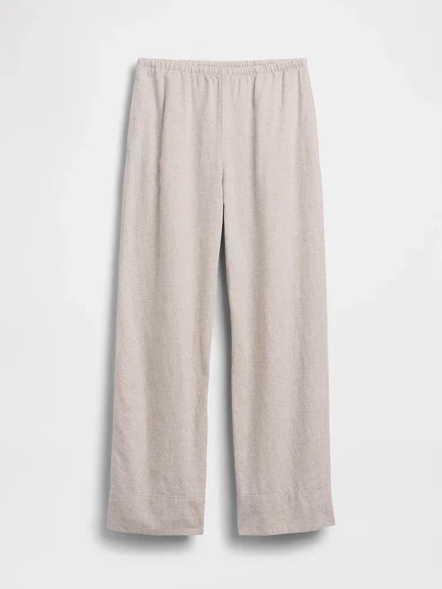Gemakkelijke wijde pijpen-broek van linnenmix