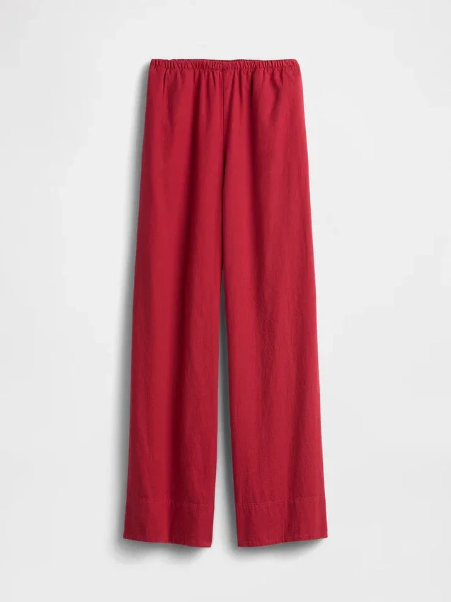 Gemakkelijke wijde pijpen-broek van linnenmix