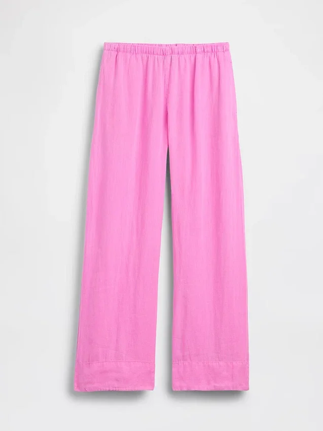 Gemakkelijke wijde pijpen-broek van linnenmix