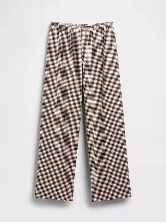 Gemakkelijke wijde pijpen-broek van linnenmix