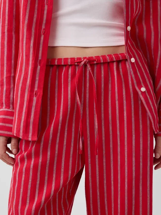 Gemakkelijke wijde pijpen-broek van linnenmix