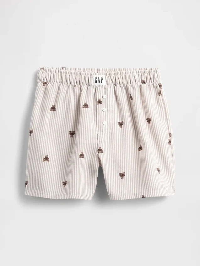 Gerecyclede flanellen pyjamakorte broeken voor kinderen