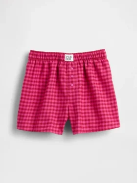 Gerecyclede flanellen pyjamakorte broeken voor kinderen