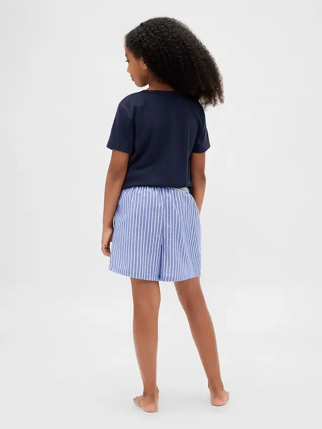 Gerecyclede flanellen pyjamakorte broeken voor kinderen