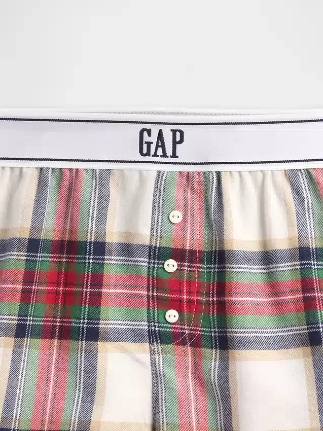 Gerecyclede flanellen pyjamakorte broeken voor kinderen